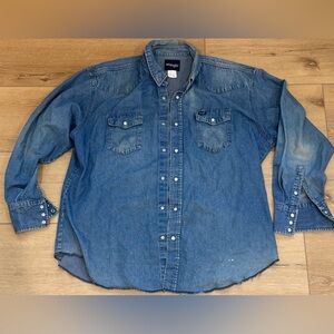 Wrangler Men's Blue Denim Shirt